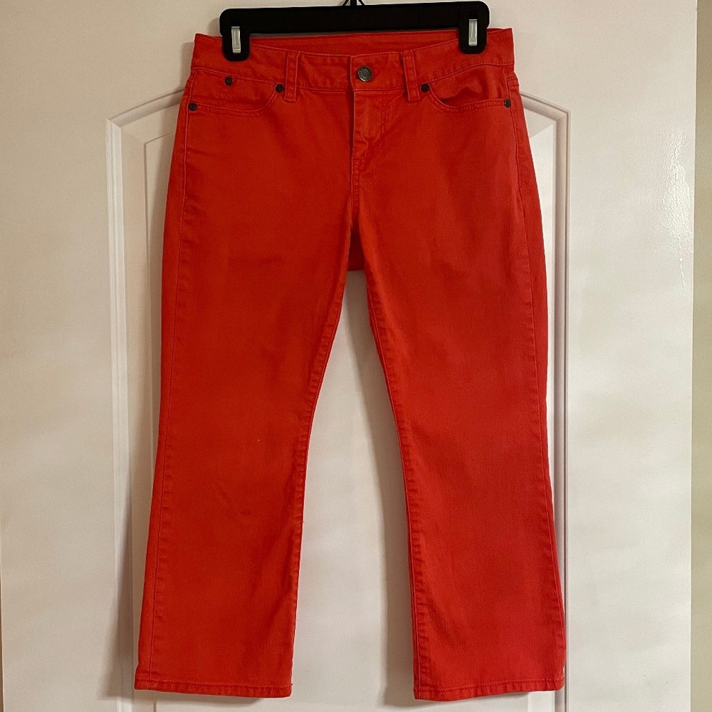 Talbots Signature Crop Flare Orange Jeans - Size 2P